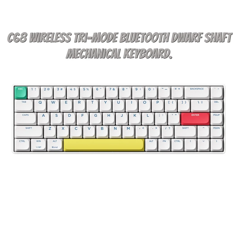 

Xinm C68 Wireless Tri-mode Bluetooth Dwarf Shaft Mechanical Keyboard RGB for Tablet Laptop PC Office Game Ergonomic Keyboard