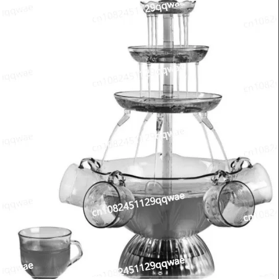 With LED lighting base, including 5 reusable cups - 3 layers of electric cocktails, wine dispenser, drinks, beer, party fountain