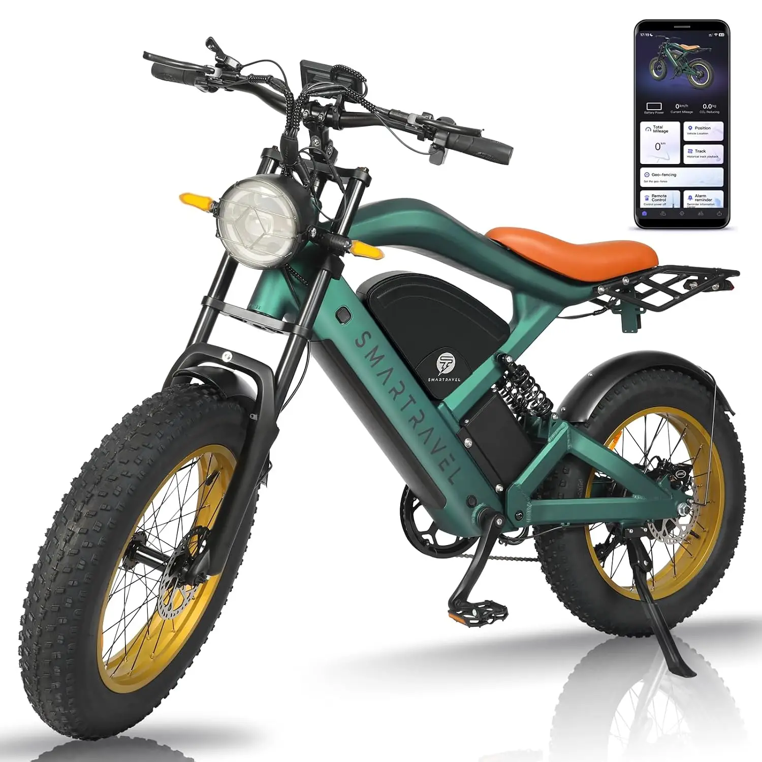 Fat Tire Electric Bike Adults 1500W Motor Off Road Mountain Ebike 26Inch 48V, Customized
