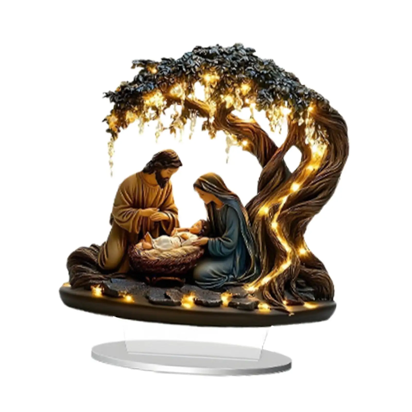 Christmas Nativity Scene 2D Xmas Tabletop Decor for Office Holiday Gift