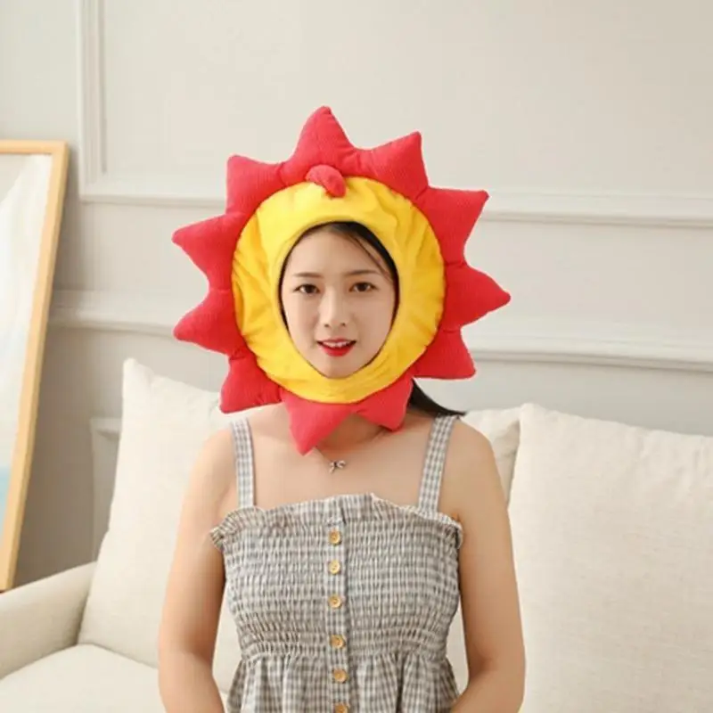 الكرتون عباد الشمس الأسد ل رئيس أفخم قبعة مضحك مضلع محشوة اللعب القبعات الدافئة إيرفلاب قبعة تأثيري صور الحفلات الدعائم #5