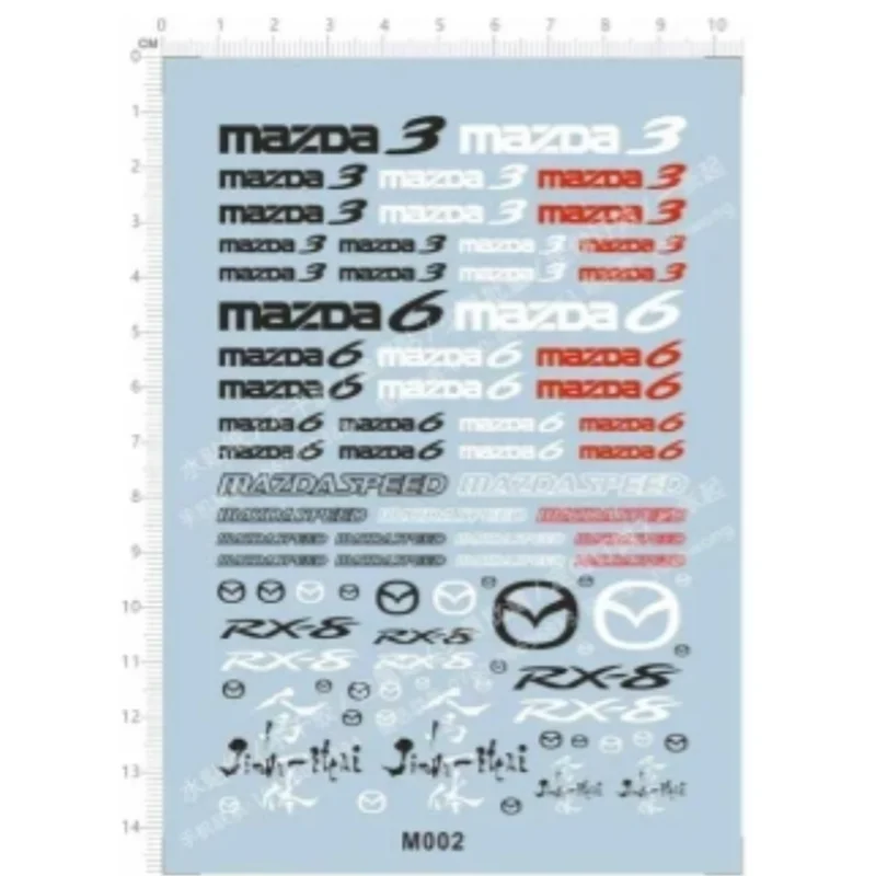 

1/24 M002 2906 Комплект модели логотипов автомобиля, водная наклейка для радиоуправляемого автомобиля 1/24 TG TGS DriftArt MaRC Mini-Q HGD1 XRX DRZ