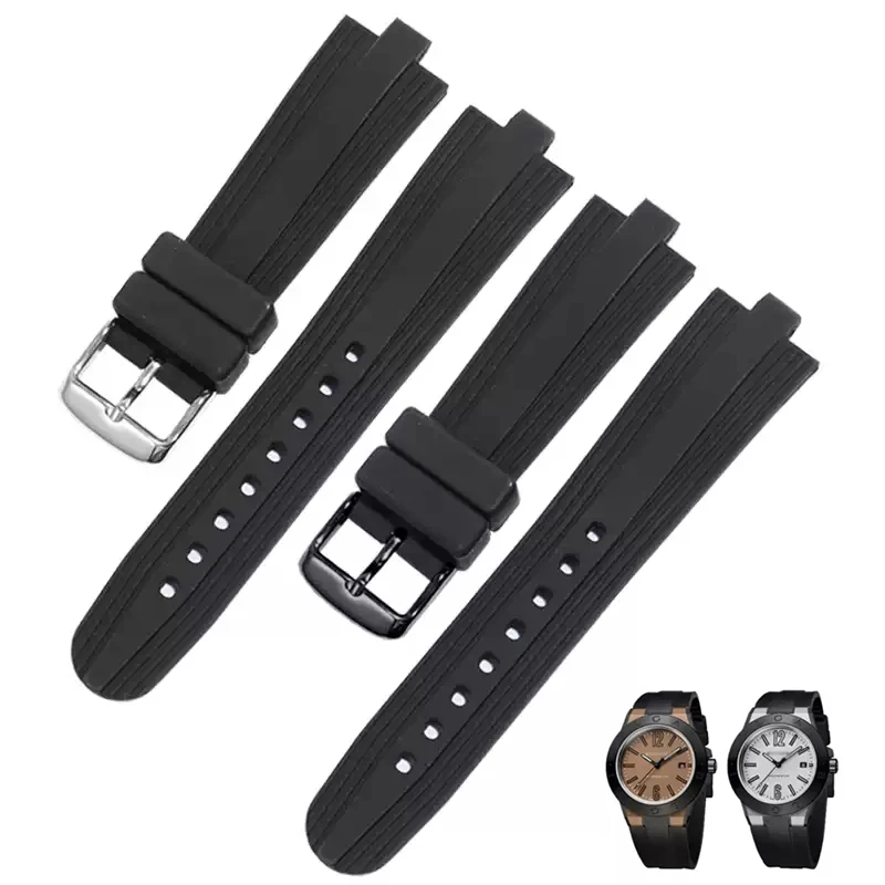 Correa de silicona para reloj Bvlgari DIAGONO, resistente al agua y al sudor, para hombre, 22-7mm, accesorios para reloj negro