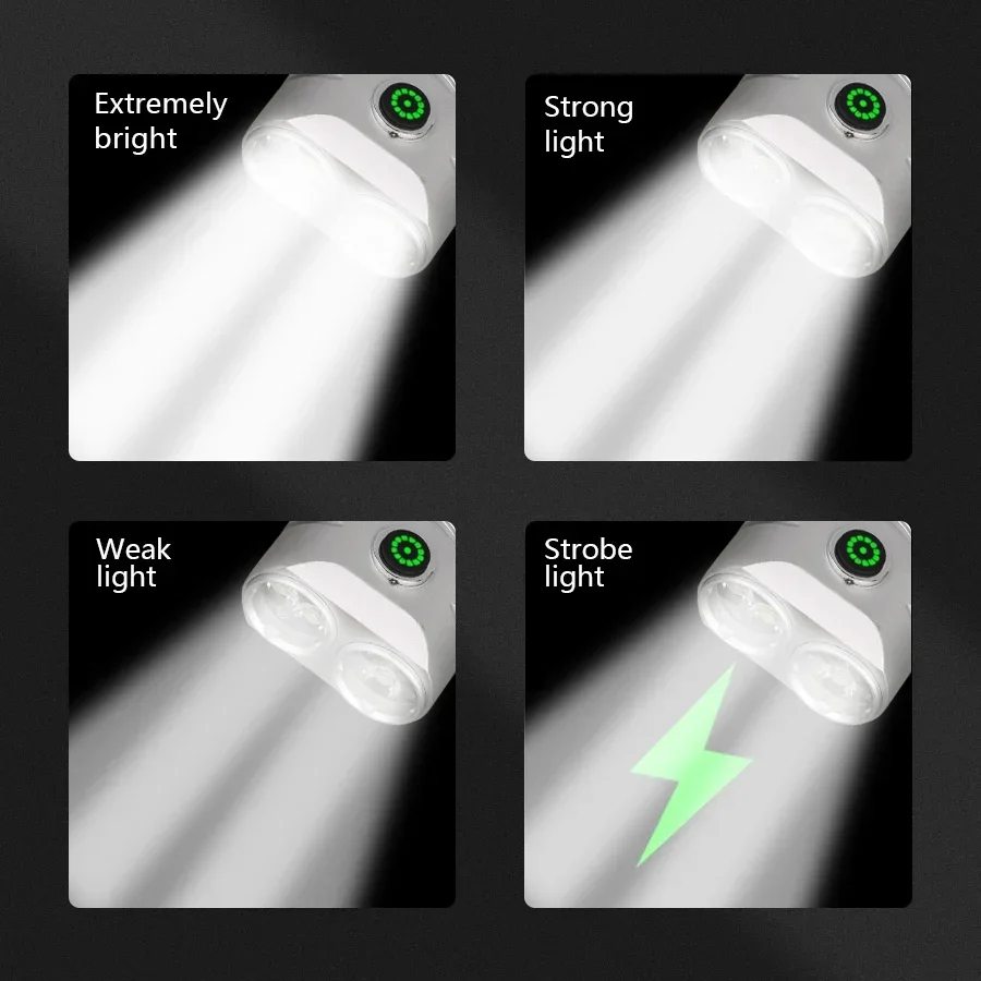 Lampes de poche super lumineuses à 6 LED, rechargeables en alliage d'aluminium, avec 4 Modes, lampe de travail magnétique, lampes d'extérieur