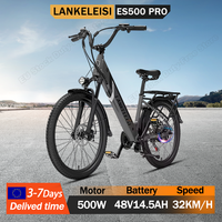 LANKELEISI ES500PRO Electric Bicycle 500W Powerful Motor 48V14.5AH Battery Aluminum alloy Electric Bike 24inch Tire Adult E-bike