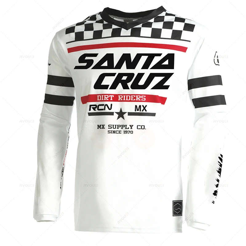 Rcn Santacruz Mx Motocross Jersey Downhill Bicyclet Racing Shirt Cycling Mountain Bike DH Ciclismo Hombre Quick Dry Sweatshirt