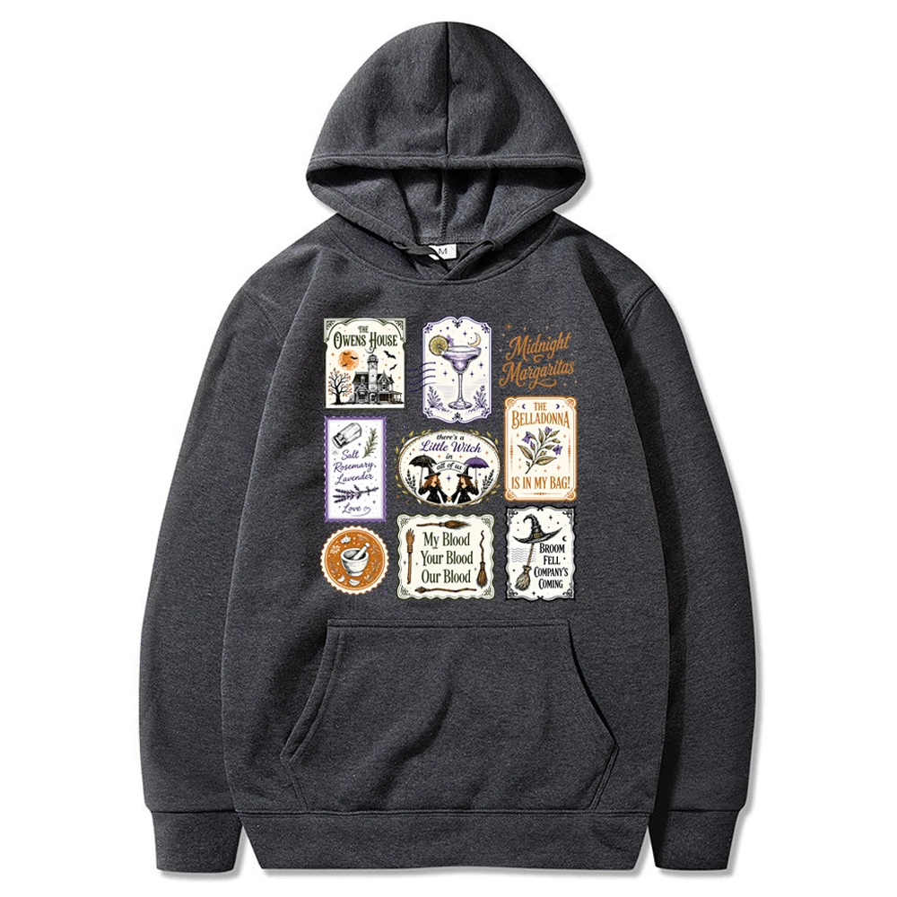 Practical Magic Vintage Hoodei Halloween Witch Shirt Midnight Margaritas Owens House Pullover Witch Gothic Punk Halloween Hoodie