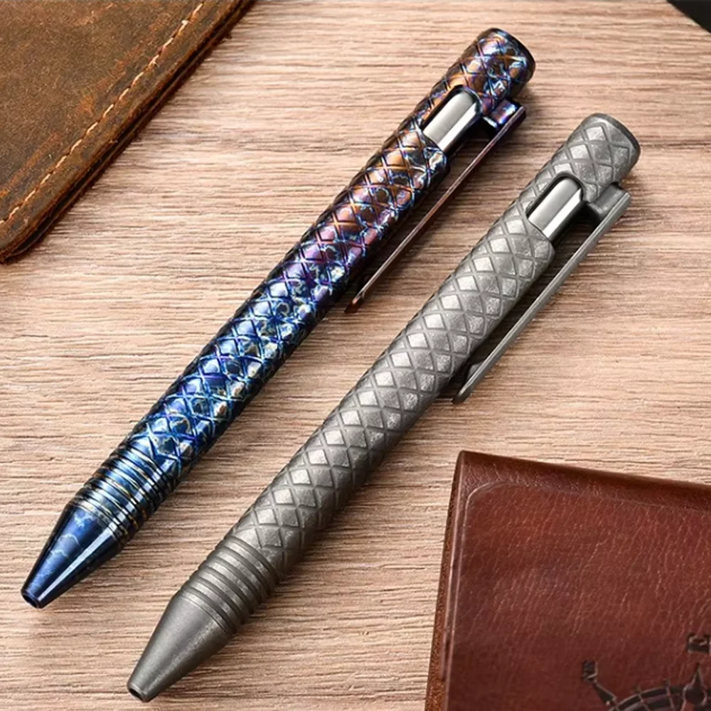 

Titanium Business Office Writing Signature Pen Bolt Press Pen Portable Outdoor EDC Tools,Pull Bolt pen for Camping & Hiking