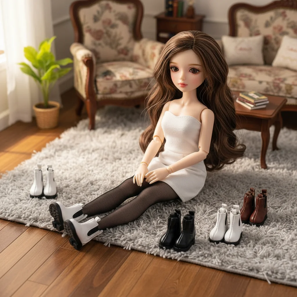 

1 пара высоких туфель для ролевых игр OB11, повседневная обувь, черные, коричневые кожаные туфли, ботинки ручной работы, милый наряд, обувь Obitsu 11