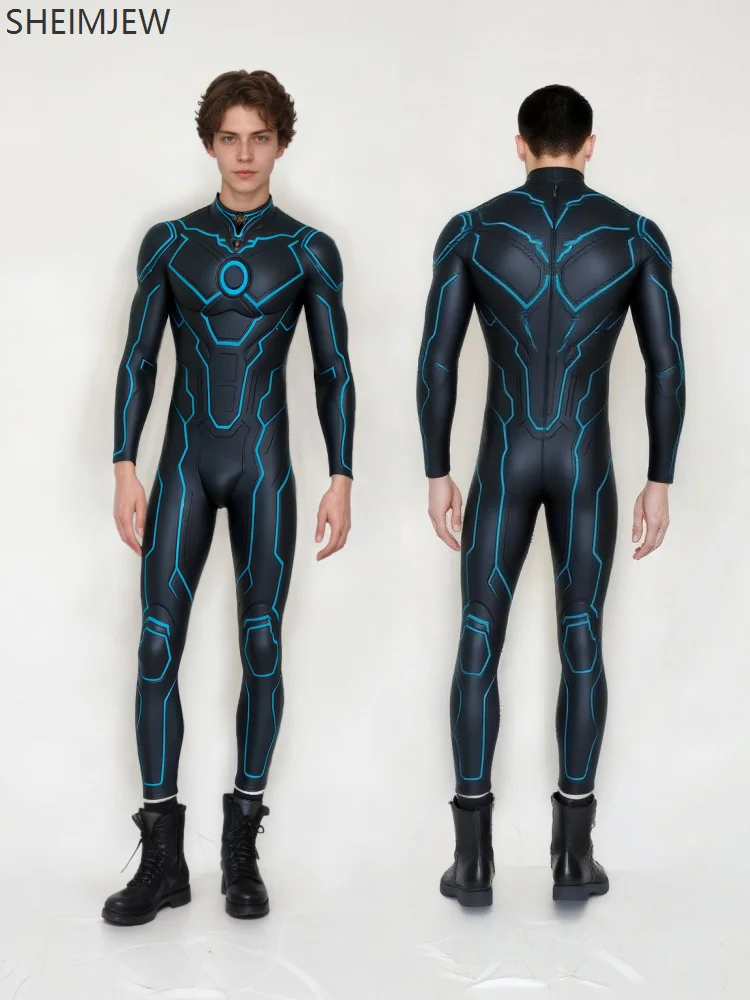 

Halloween Mechanical Tights Cosplay Men's Cyberpunk Gothic Robot Tights Future Technology Electronic Cool Carnival Party Suit