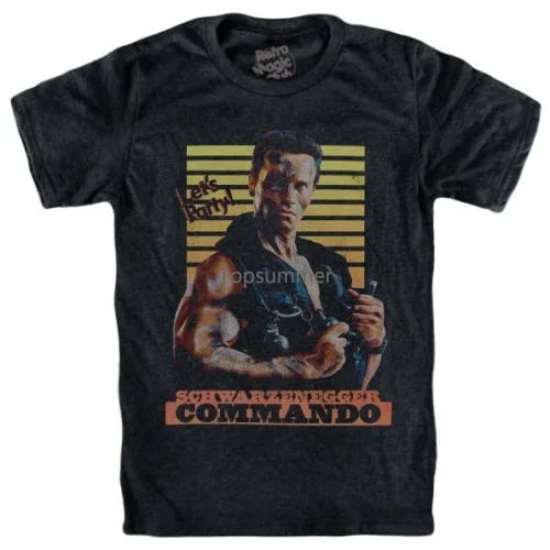 Commando T-Shirt Arnold Schwarzenegger 1985 Alyssa Milano Terminator Predator Men\'S T Shirt Fashion