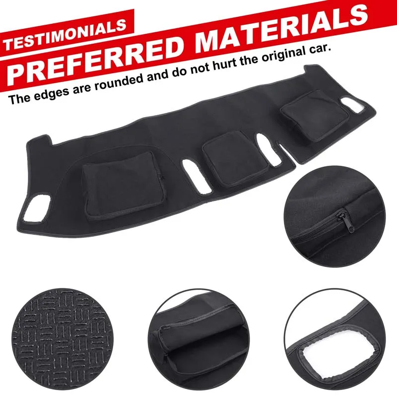 

For Ford Ranger Wildtrak 2015-2021 Car Dashboard Sunscreen Pad with Zipper Storage Bag Interior Car Accessories