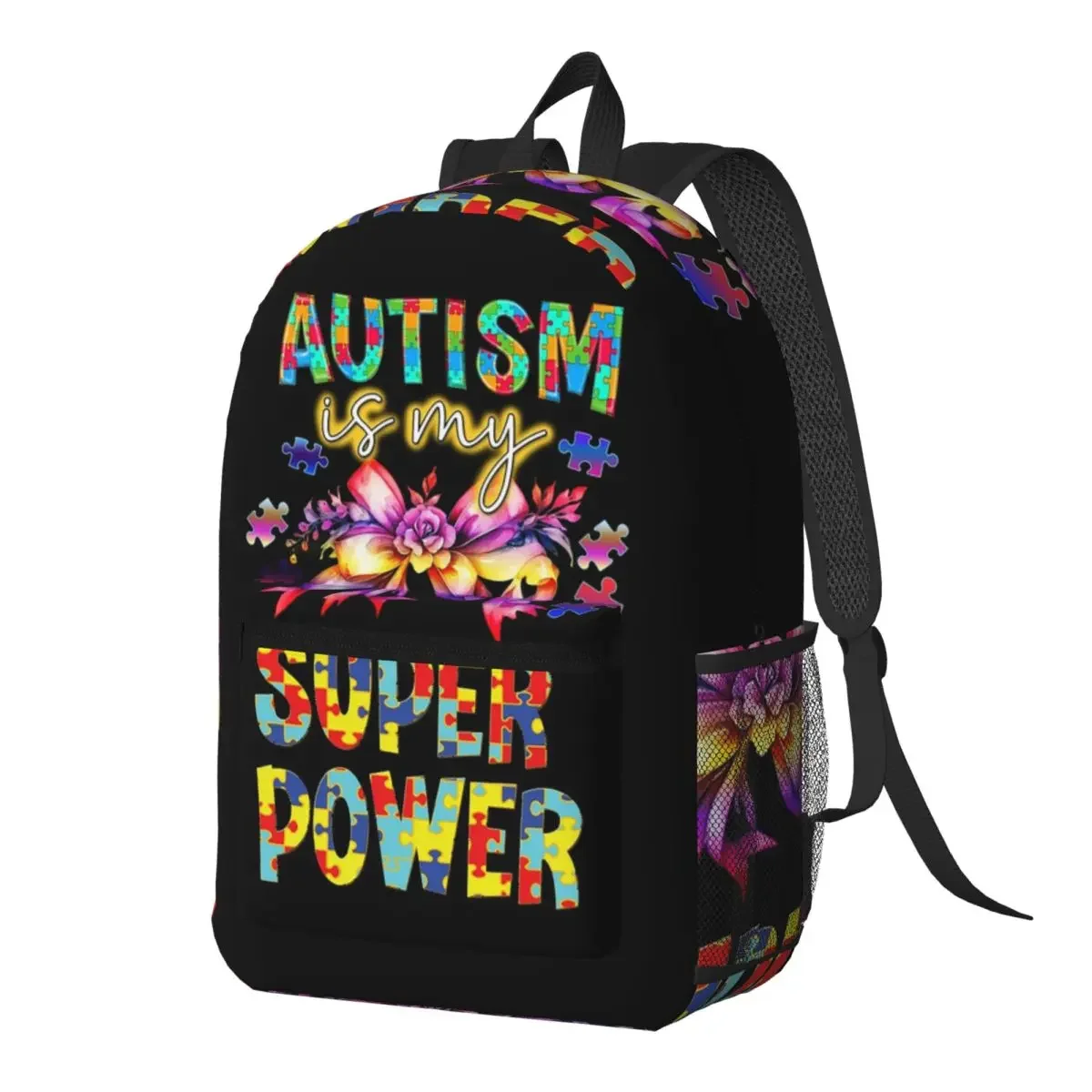 Empowering Autism Awareness With Specialized Backpack Daypack Big Capacity Children BookBag School Bag Shoulder Bags for Unisex