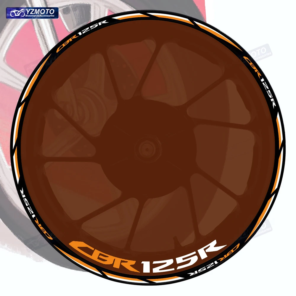 

Для Honda CBR125R CBR 125R мотоциклетные гоночные 17-дюймовые передние и задние ступицы колеса, водонепроницаемая наклейка, светоотражающие наклейки на обод