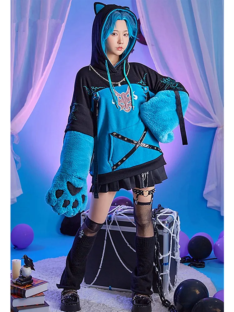 

Xiao Косплей Костюм Пушистое Пальто Genshin Impact Свитер с Когтями Животного Японский Стиль Осень Зима Рукав Съемные Размеры S-XL Новый