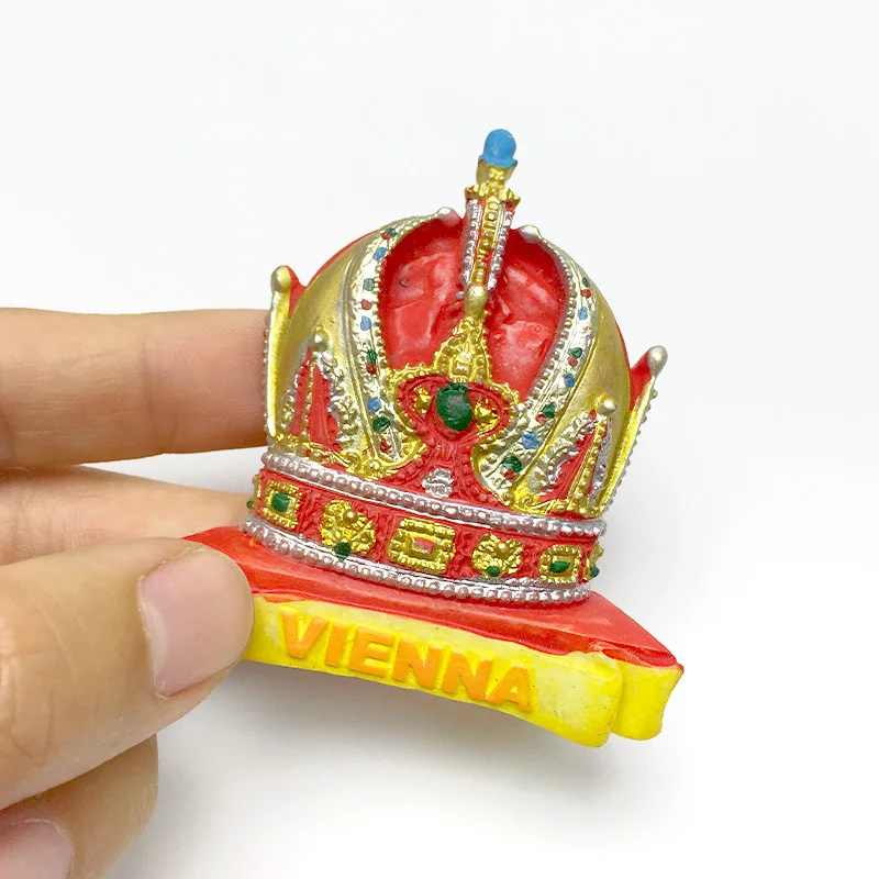 

3D Resin Austria Vienna Cute Crown Fridge Magnets Magneten Calamita Imanes Aimants Frigo Room Decoration Souvenir