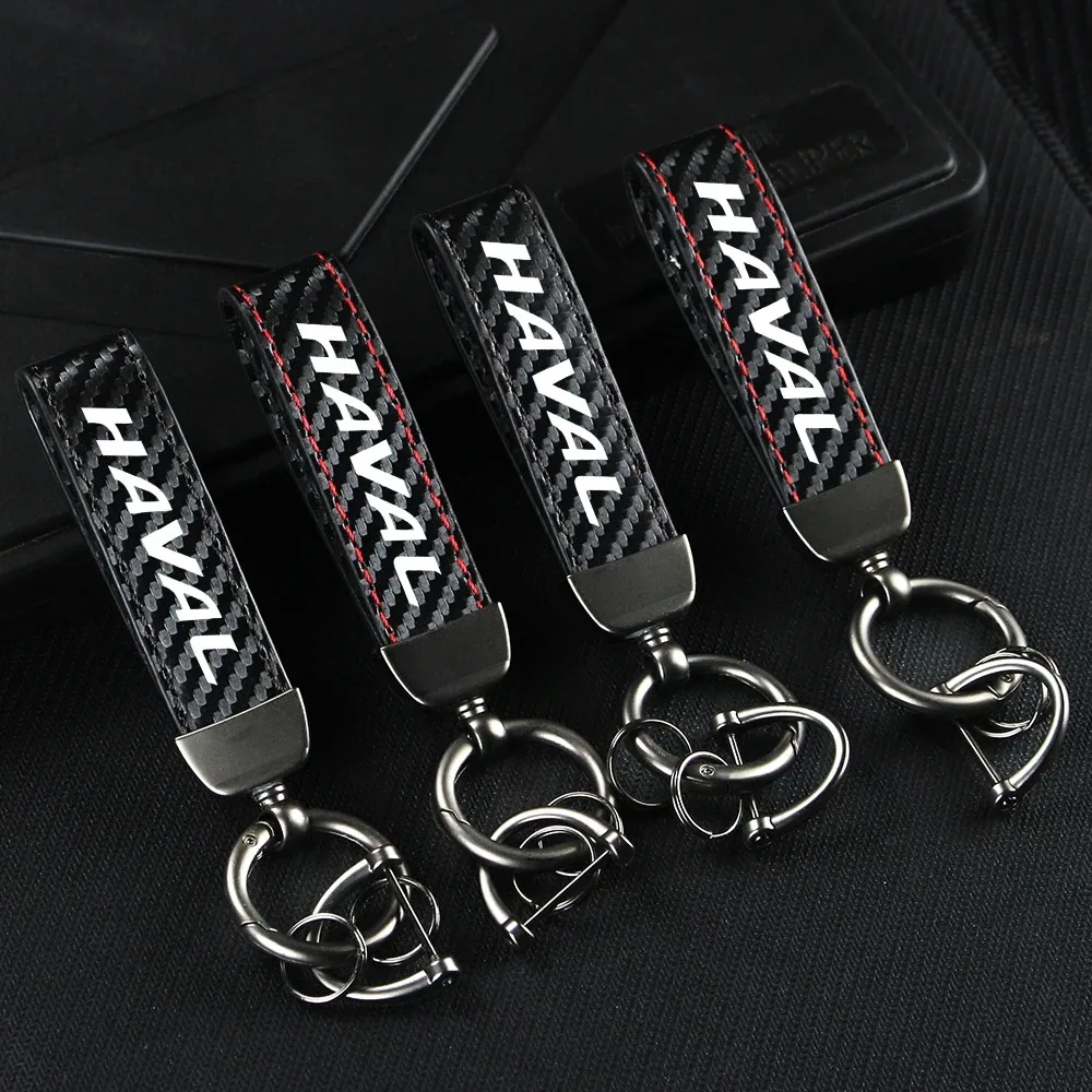Leather Car Keychain Key Ring Wrist Strap Premium Durable Auto Accessories For Haval Jolion H6 M6 Dargo Raptor F7 H7 H9