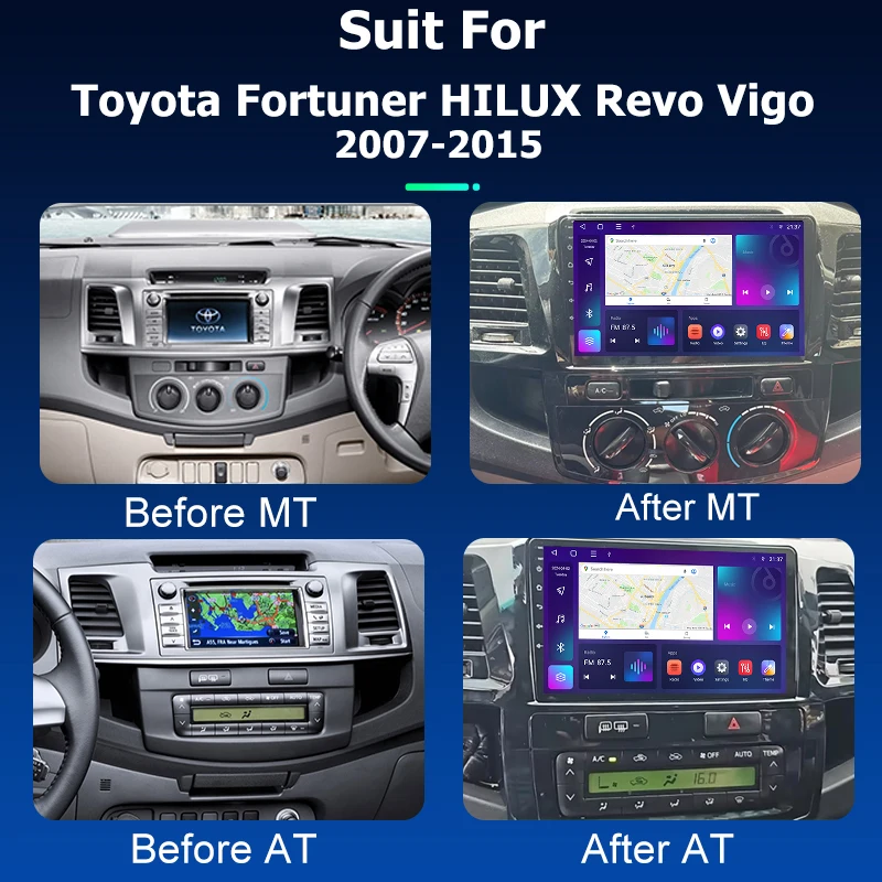 Android Car Radio GPS Navigation Multimedia Video Player for Toyota Fortuner HILUX Revo Vigo 2007-2015 Stereo Tape Recorder