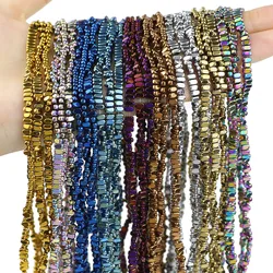 180pcs Natural Hematite Stone 4x2mm Square Spacer Loose Beads For Jewelry Making Charm DIY Bracelat Necklace Earring Accessories