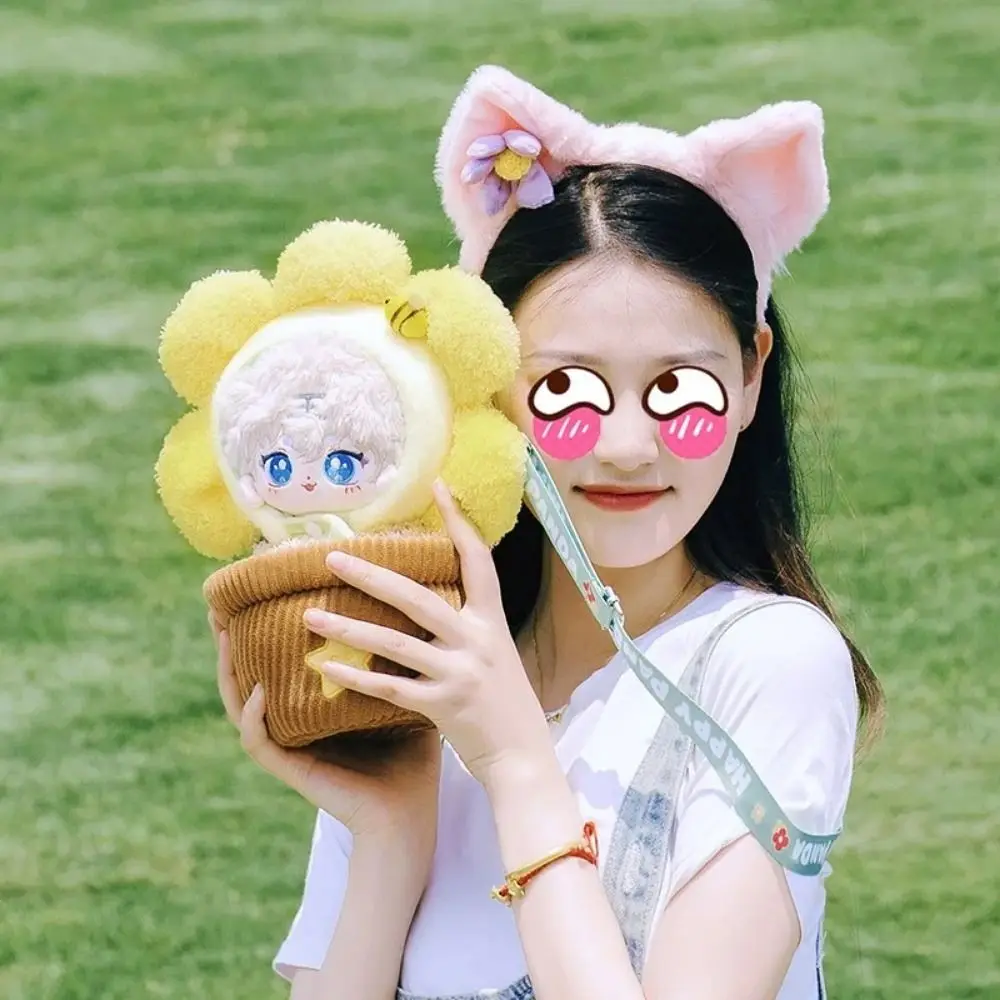 

Хлопковая кукла с солнечным цветком, одежда для цветочного горшка, кактус, ручная работа, 20 см, сумка для куклы, милое платье, мягкая звезда, сумка для цветочного горшка