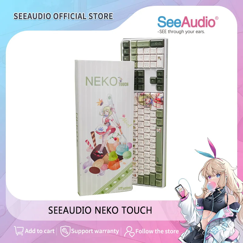 SeeAudio Neko Touch Cherry Profile Keycaps Set High-Quality Dye-Sublimed PBT Material Build