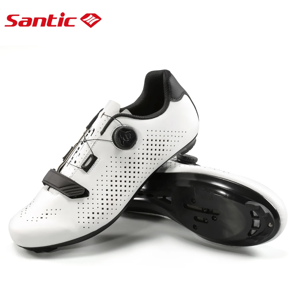 Santic Cycling Shoes Mens Outdoor Road Riding Sports Sneakers Summer Breathable Air Hole Adjustable Auto-lock Mountain Bike Shoe