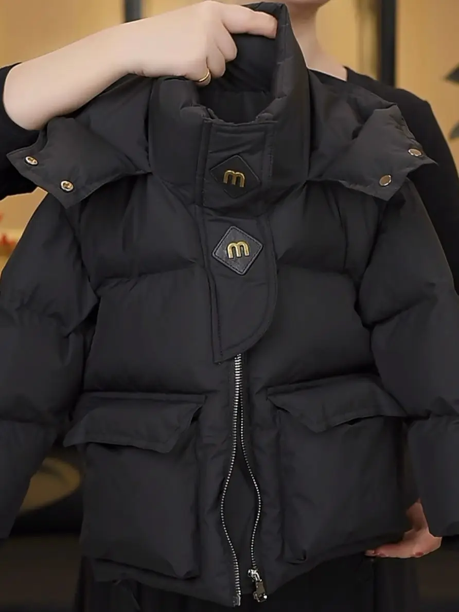 

Тенне пуховое куртка для девочек, зимнее модное теплое детское пальто со шляпой, детское корейское платье, Новое поступление 2023 года