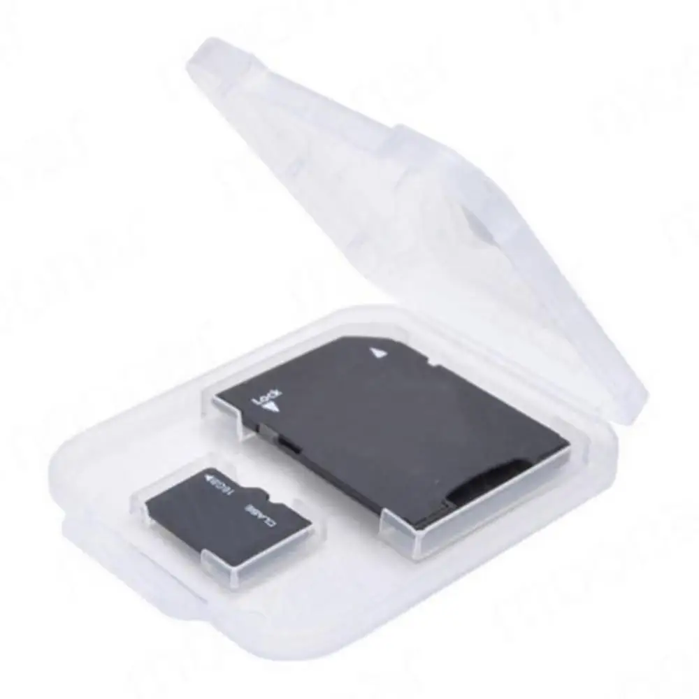 

5Pcs Clear Plastic Memory Card Case stick TF Card Storage Box Holder