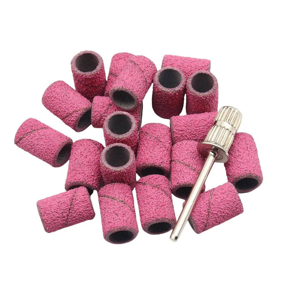 Large Nail Sanding Bands 20pcs with Mandrel – Nail Drill Kit with Storage Box for Gel Removal, Nail Shaping & Callus Removal