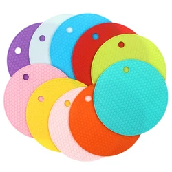 Round Heat Resistant Silicone Mat Drink Cup Placemat Kitchen Accessories Coasters Non-slip Pot Holder Table Durable Rubber Pads