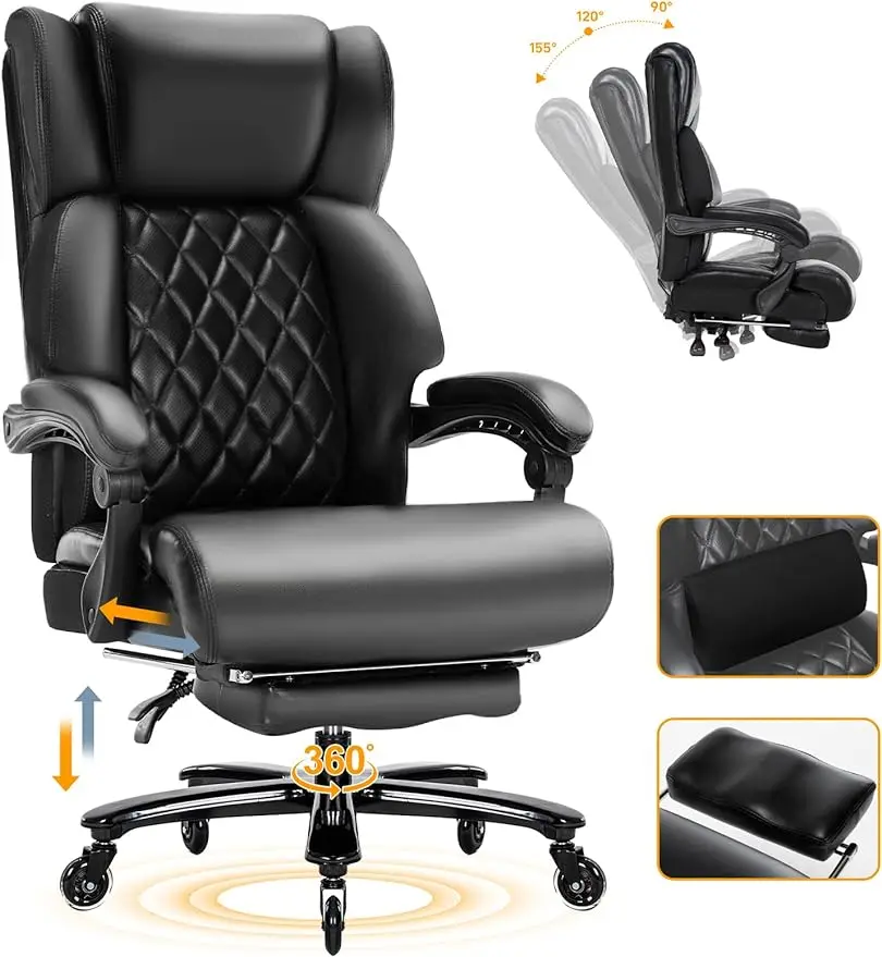 

Tall Office Chair For Heavy People, High Back Recline Extra Wide Office Chair, Heavy Duty Executive Office Chair Comfort