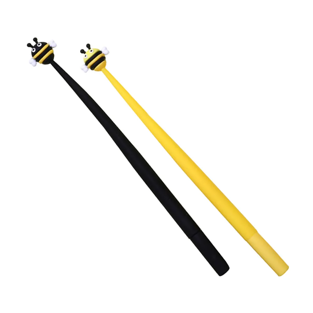 

Набор из 2 силиконовых гелевых ручек в форме пчелы, 0,5 мм, с тонким наконечником, для школы, офиса, дома, милые ручки для студентов