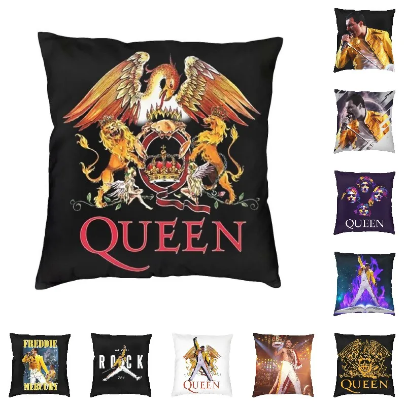 British Singer Songwriter Freddie Mercury Queen Cushion Covers Sofa Decoration Square Throw Pillow Cover 40x40cm Pillowcases