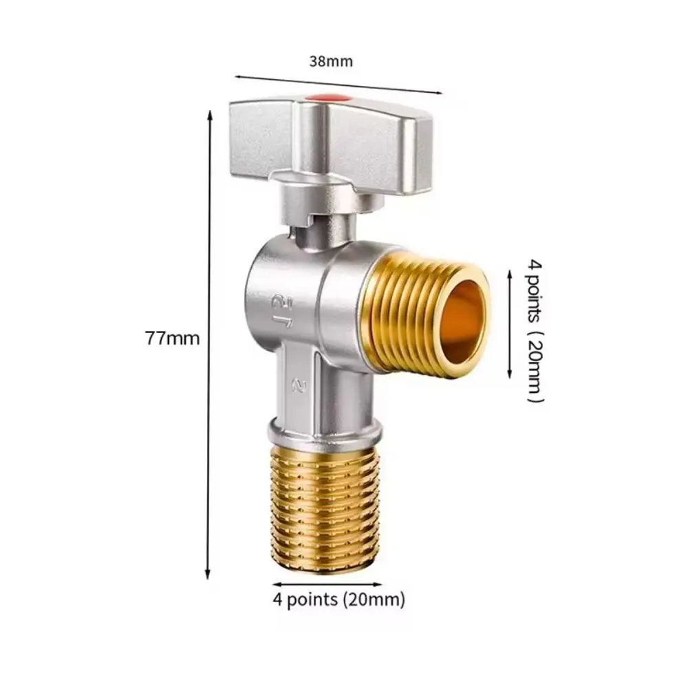 Large Flow Water Stop Valves Inlet Ball Valves Bathroom Kitchen Sink Stop Valve Connection Water Pressure Regulator