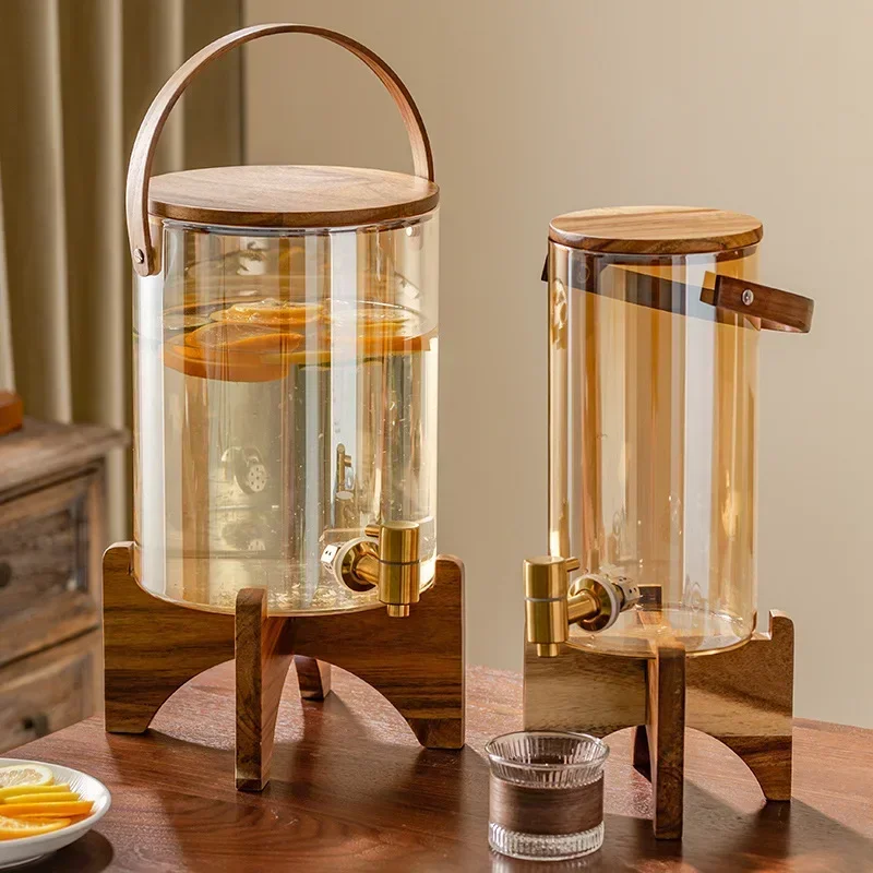 Glass Cold Kettle High-Temperature Resistant Commercial Juice Tank for Home Use Summer Beverage Storage for Kitchen & Bar