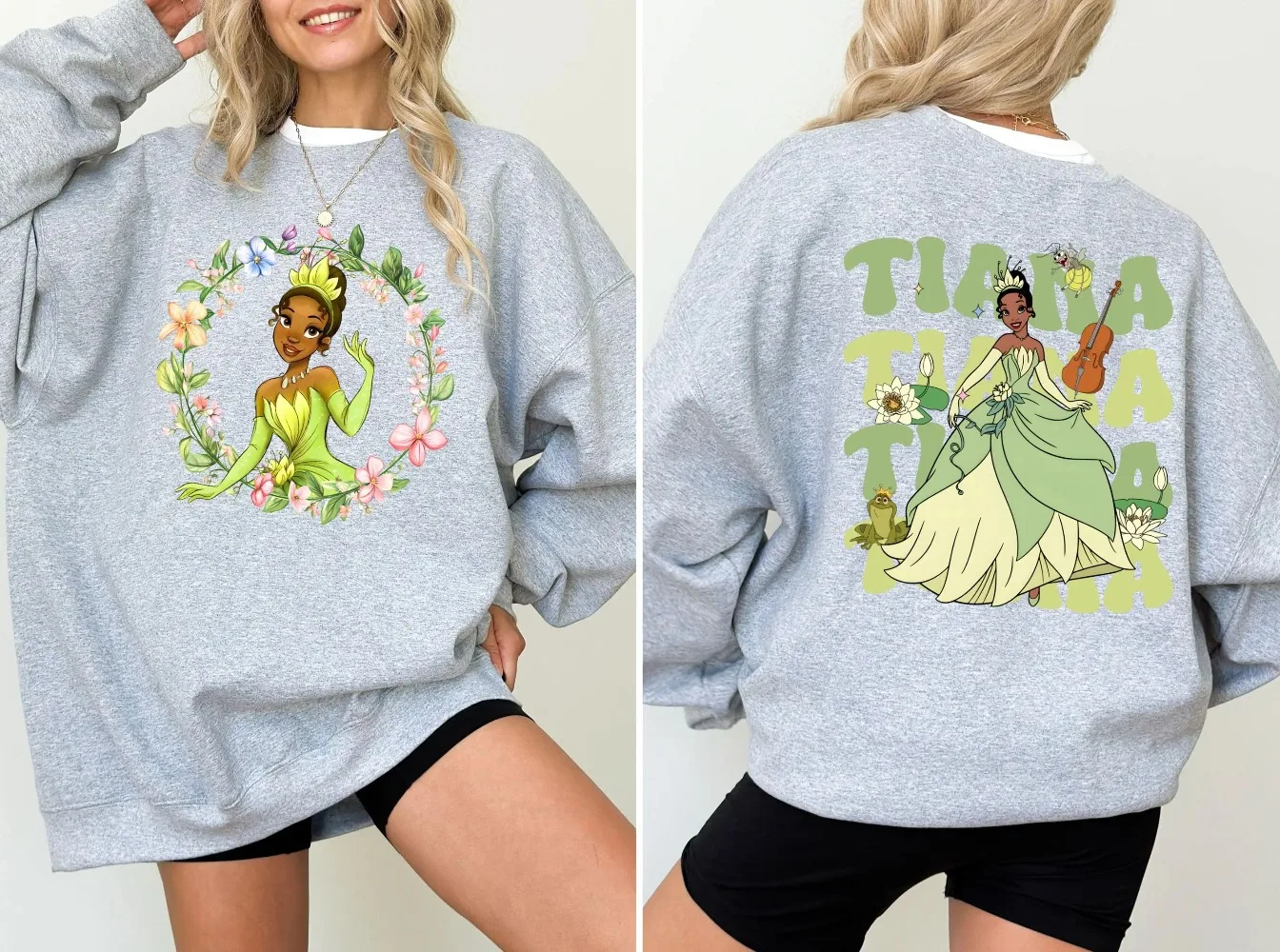 سويت شيرت ديزني برينسيس تيانا، سويت شيرت ديزني لاند برينسيس تريب برينسيس تيانا والضفدع، سويت شيرت بقلنسوة مملكة سحرية