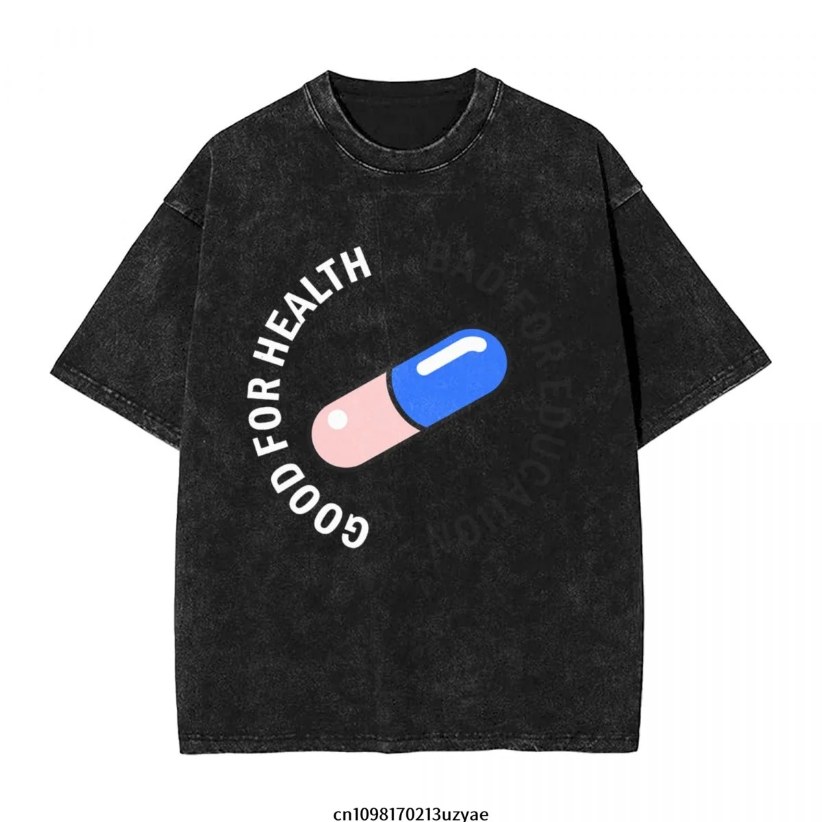 

Мужская винтажная хлопковая футболка с короткими рукавами Akira Curious Pill Logo, летняя футболка в стиле хип-хоп