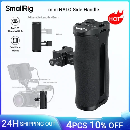 SmallRig Mini manija lateral NATO, jaula universal para cámara empuñadura NATO de aluminio, para Sony para Canon para Nikon, con zapata fría -4840