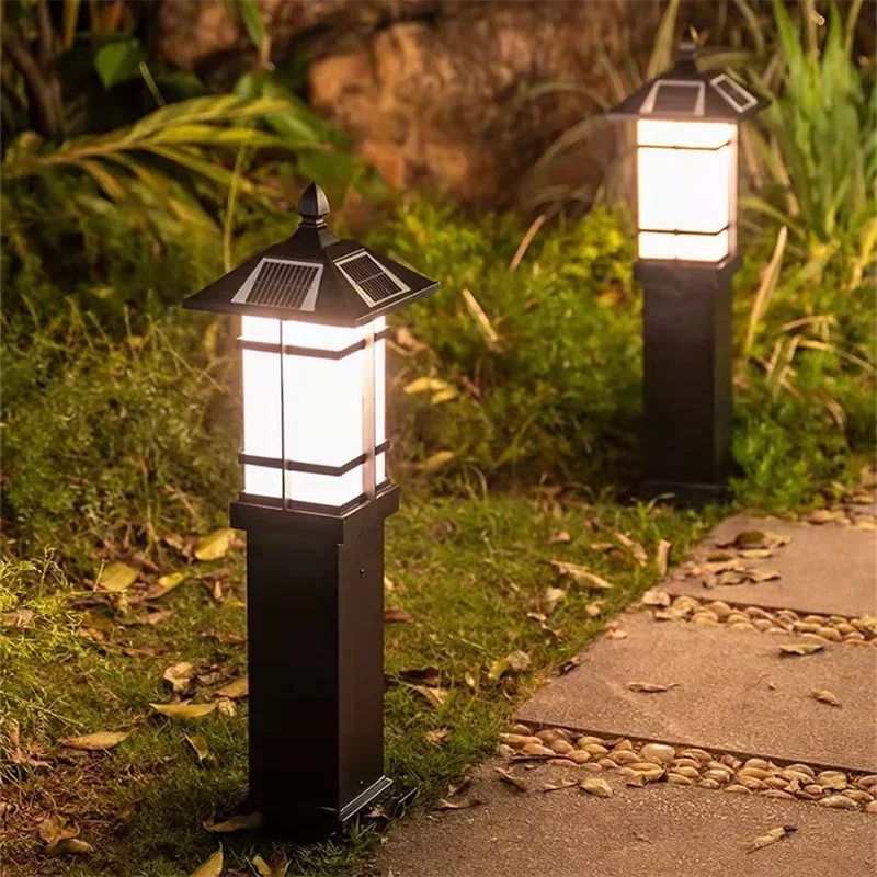 GISELLE Outdoor Solar Lawn Lamp LED Light Classical Waterproof Home for Villa Garden Decoration
