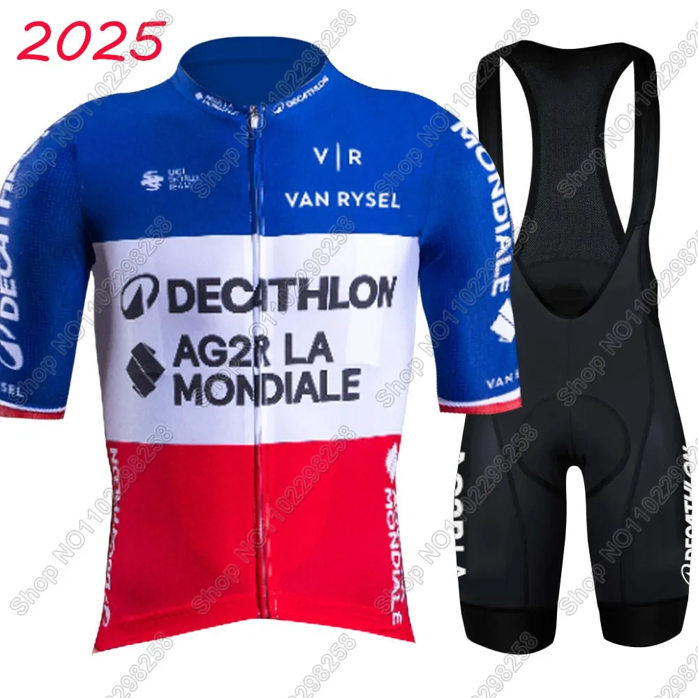 

France Team AG2R 2025 Cycling Jersey Set Summer Bicycle Clothing Road Bike Shirts Suit Bicycle Bib Shorts MTB Ropa Maillot