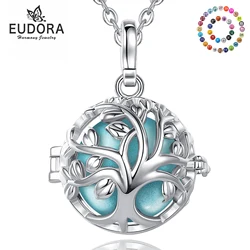 Eudora 18MM Harmony Ball Tree of Life Necklace Pregnancy Chime Bola Angel Caller Baby Musical Bola DIY Jewelry for Women Gift