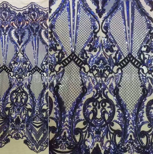 18 Colors African Sequins Net Lace Fabric High Quality Embroidery Sequin French Mesh For Nigerian Party Sequin Dress Material