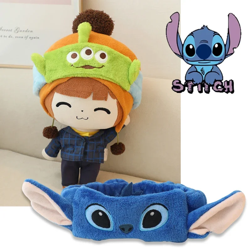 Disney Stitch Wash Face Headbands For Women Makeup Headband Waterproof Cartoon Elastic Head Band Hair Bands Hair Accessories