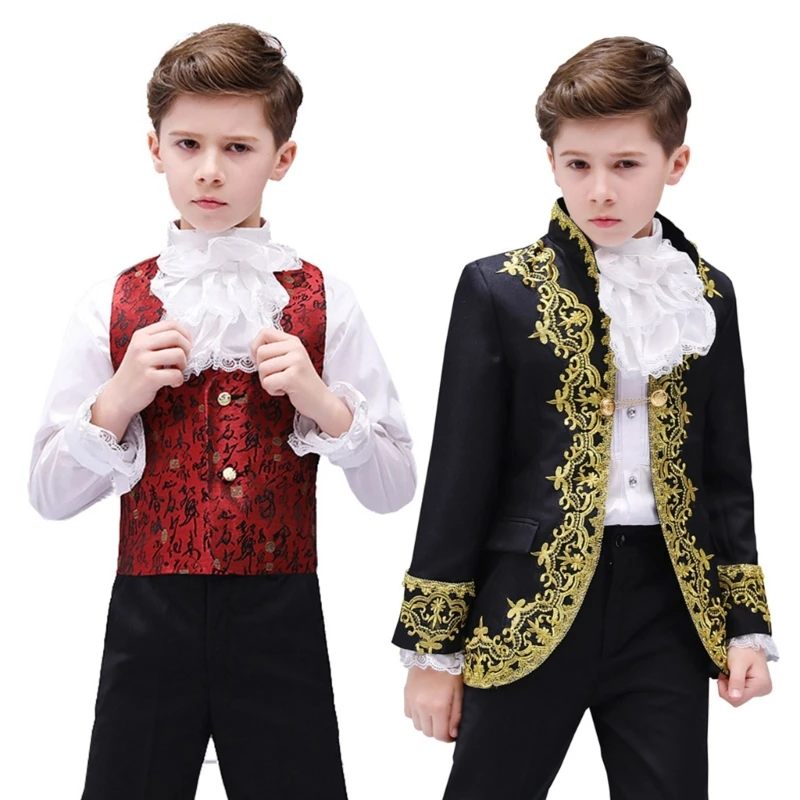 Kostium Cosplay Unisex akcesoria mankiety i koronki potargane satynowe Jabot zestaw kołnierzy DXAA