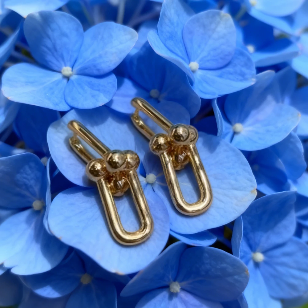 

Style Highe Version Double U Festival Gift Hoof Buckle Woman Earrings Exquisite Party Accessories Earrin 2025 Trendy Jewelry