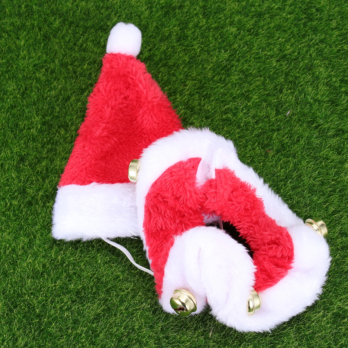 

Pet Santa Hat Costume For Dog Cat Adjustable Collar Durable Fashionable Cute Outfit Red Green Color Unique Design Sweet Style