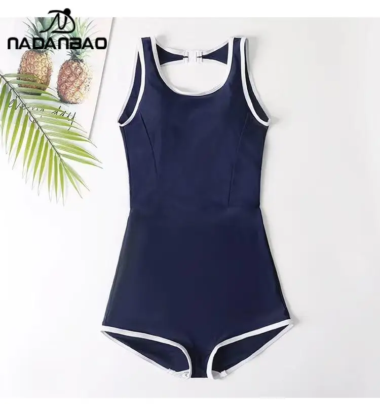 Nadanbao One-Piece Swimsuit Women Sexy Bodysuit Black Backless Swimwear Female Summer Fashion Beach Party Surfing Beachwear