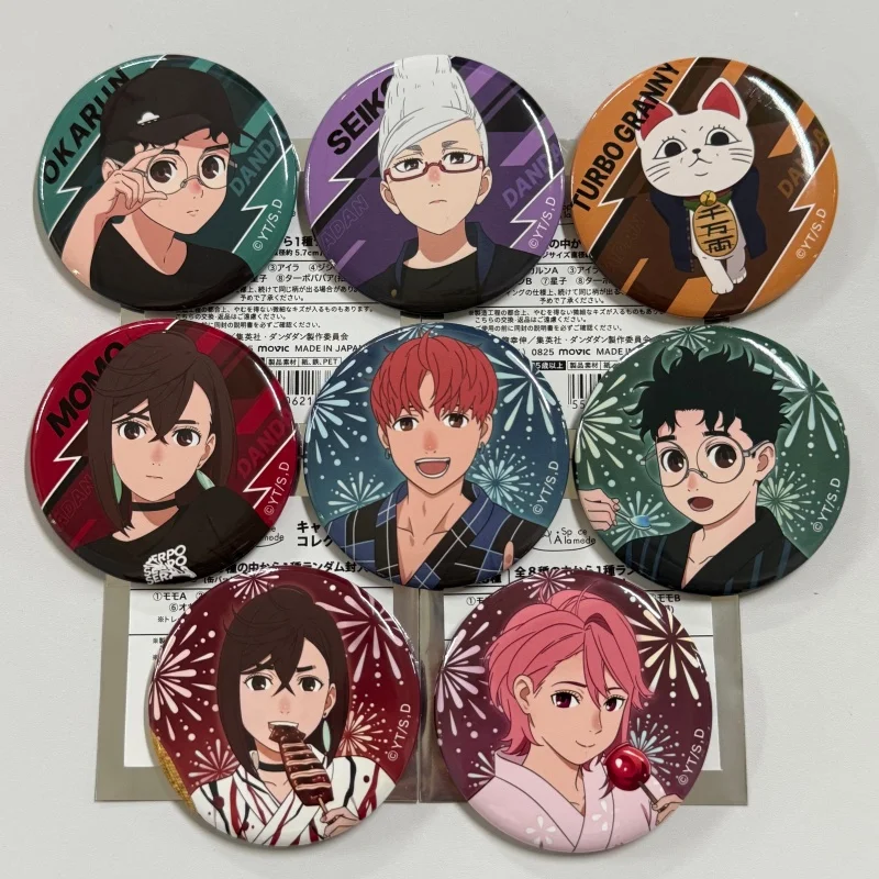 

Genuine Anime Dandadan Icons Lapel Pins Cartoon Character Cosplay Badge Handmade Tinplate Round Brooch Hat Clothes Accessories