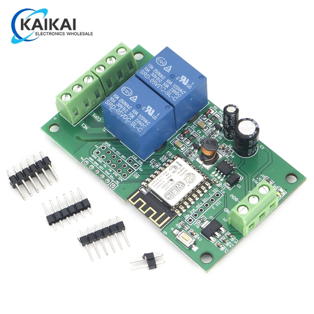 ESP8266 ESP-12F WiFi AC 250V/DC 30V 2 Channel Relay Module Wireless Development Board for Arduino Smart Home