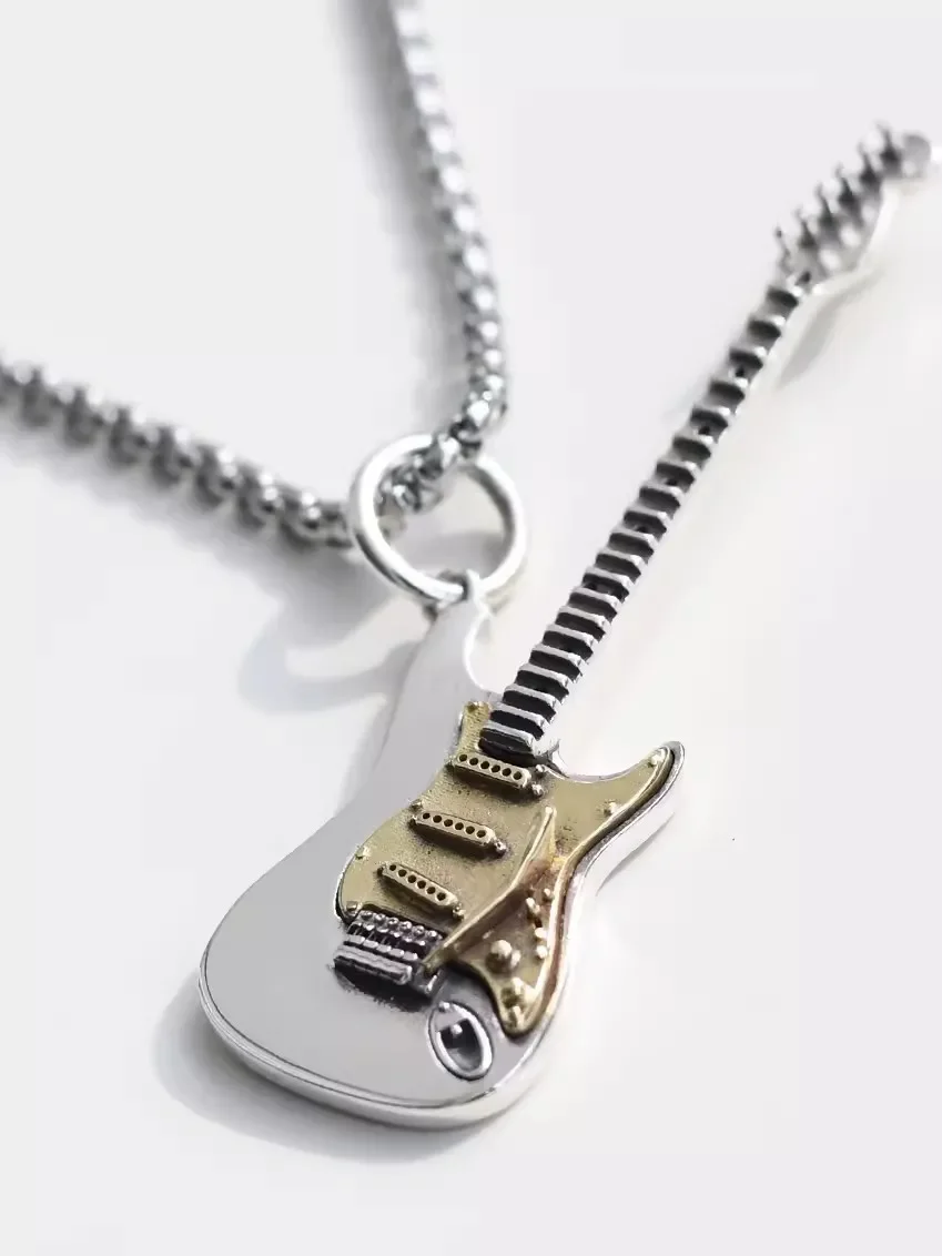 

Новое поступление-Ретро двухцветное ожерелье для электрической гитары, унисекс, любовь, музыка, ювелирные изделия для музыкальных инструментов, ожерелья, модные